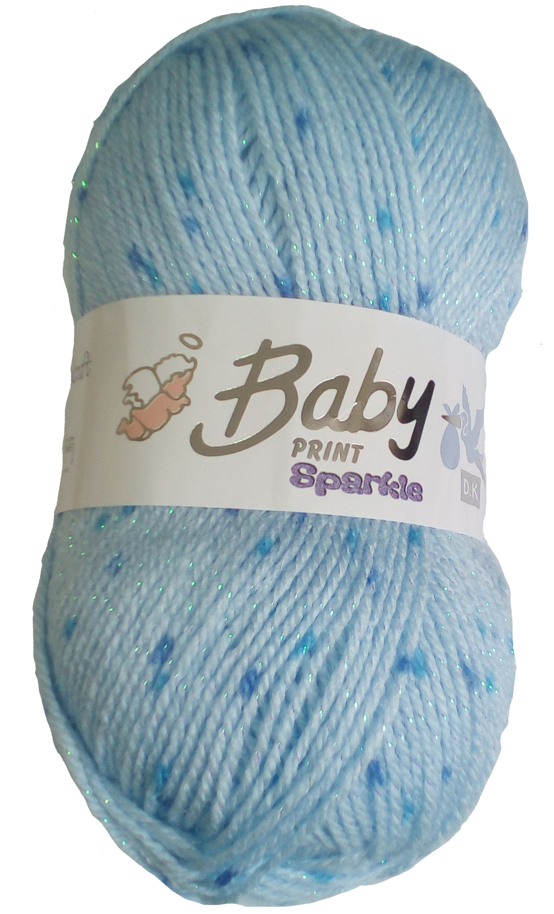 Baby Care Sparkle Prints 10 x100g Balls Blue - Click Image to Close